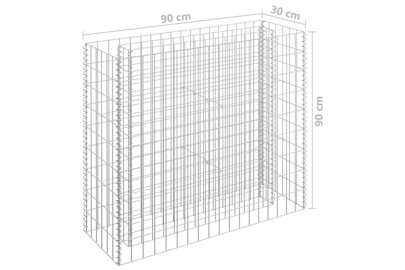 Gabion høybed galvanisert stål 90x30x90 cm -   - Gjerder & Grinder