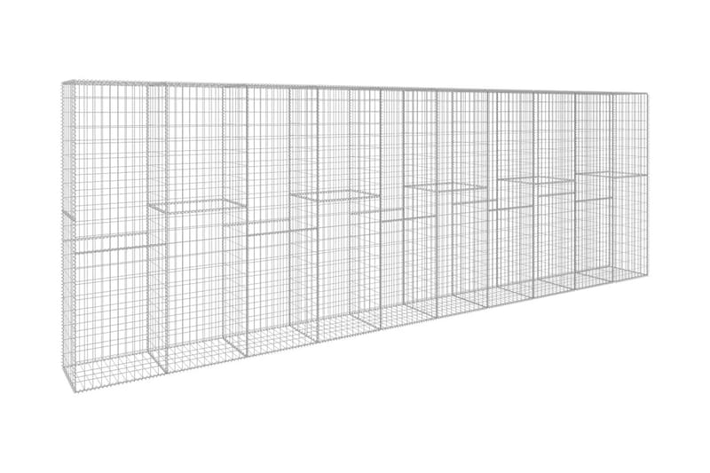 Gabionvegg med deksel galvanisert stål 600x50x200 cm - Gjerder & Grinder
