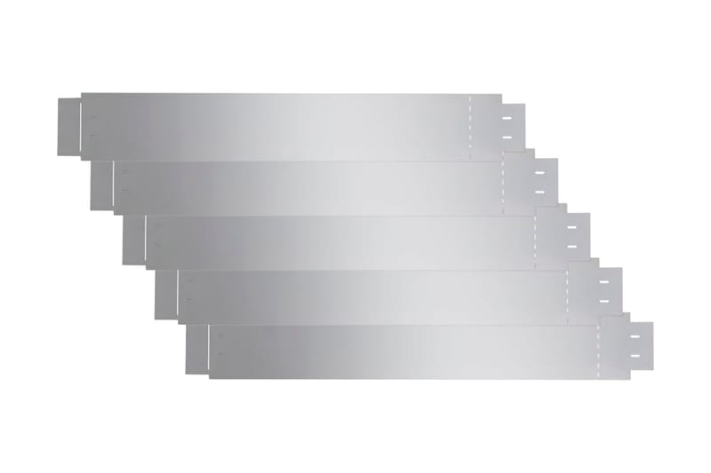 Gjerdekanter i galvanisert stål 100 x 15 cm sett 5 deler - Gjerder & Grinder