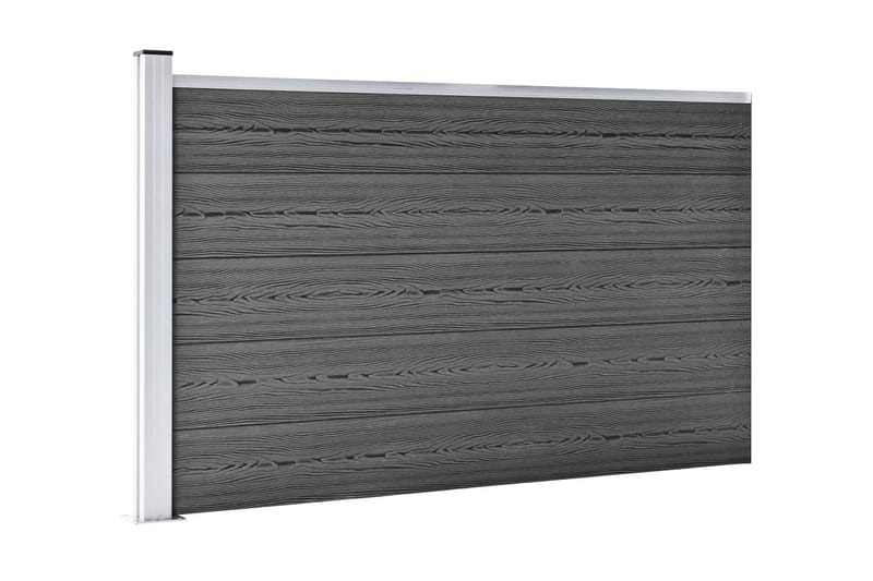 Gjerdepanel WPC 175x105 cm svart - Svart - Gjerder & Grinder