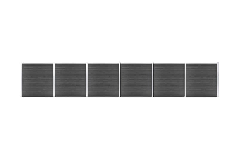 Gjerdepanelsett WPC 1045x186 cm svart - Svart - Gjerder & Grinder