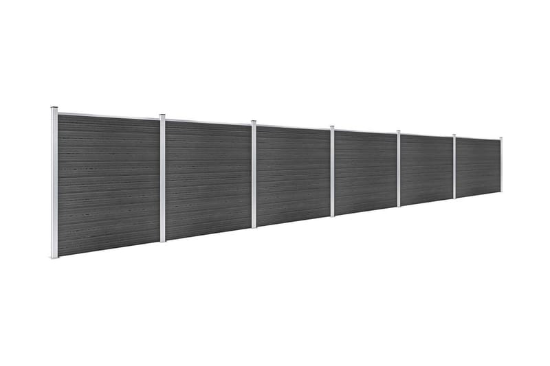 Gjerdepanelsett WPC 1045x186 cm svart - Svart - Gjerder & Grinder