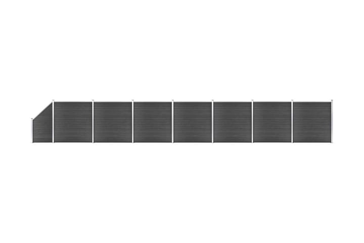 Gjerdepanelsett WPC 1311x(105-186) cm svart - Svart - Gjerder & Grinder