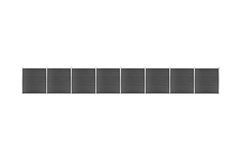 Gjerdepanelsett WPC 1391x186 cm svart - Svart - Gjerder & Grinder