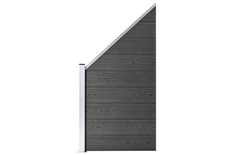 Gjerdepanelsett WPC 1657x(105-186) cm svart - Svart - Gjerder & Grinder