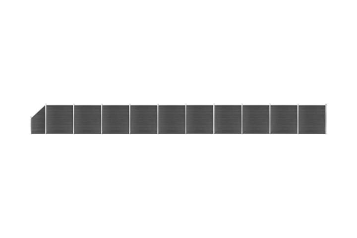 Gjerdepanelsett WPC 1830x(105-186) cm svart - Svart - Gjerder & Grinder