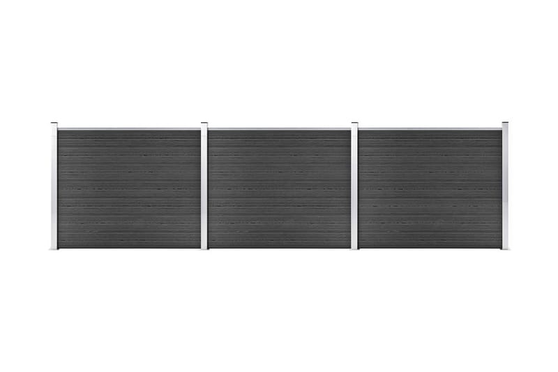 Gjerdepanelsett WPC 526x146 cm grå - Grå - Gjerder & Grinder