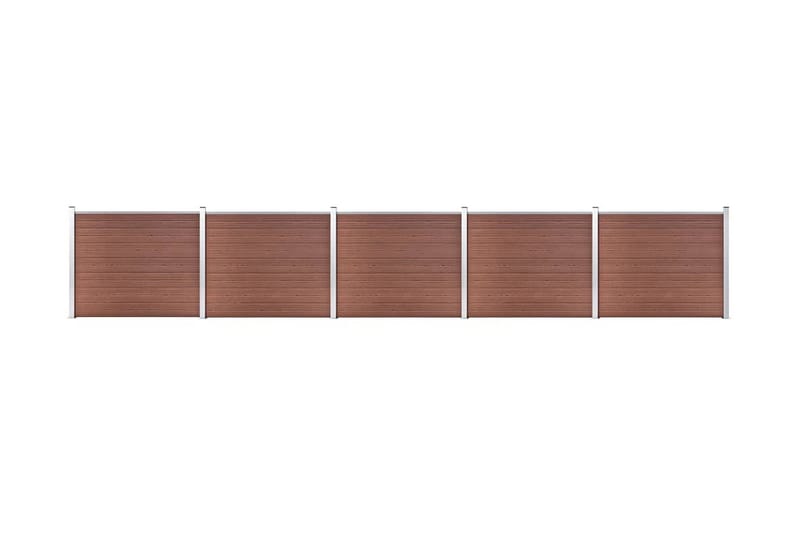Gjerdepanelsett WPC 872x146 cm brun - Brun - Gjerder & Grinder