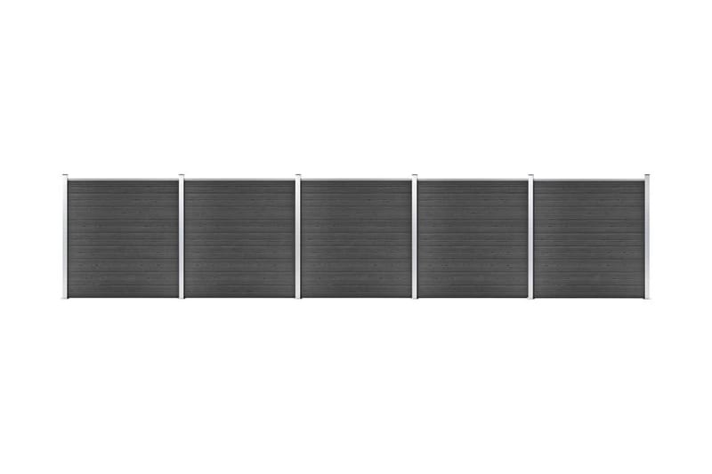 Gjerdepanelsett WPC 872x186 cm svart - Svart - Gjerder & Grinder