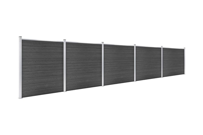 Gjerdepanelsett WPC 872x186 cm svart - Svart - Gjerder & Grinder