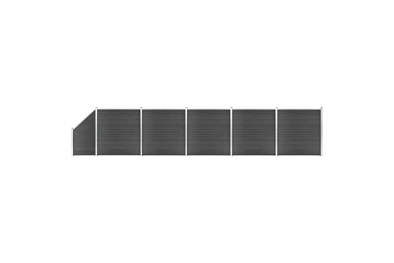 Gjerdepanelsett WPC 965x(105-186) cm svart - Svart - Gjerder & Grinder