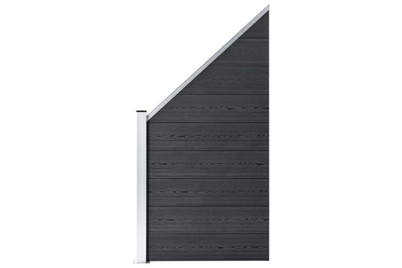 Gjerdesett WPC 8 firkantet + 1 slisset 1484x186 cm grå - Gjerder & Grinder