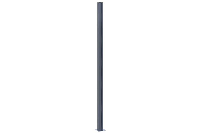 Gjerdestolper 3 stk mørkegrå 185 cm aluminium - Gjerder & Grinder