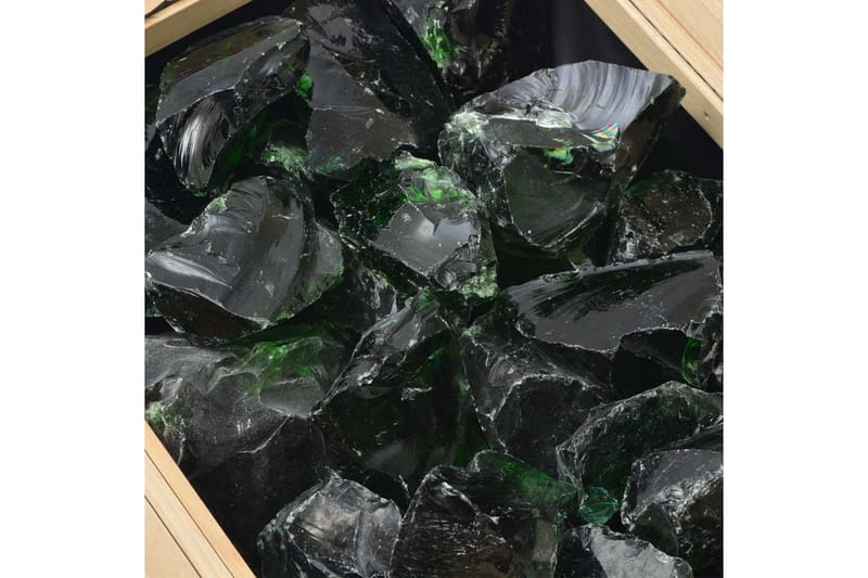 Grønne gabionsteiner glass 60-120 mm 25 kg - Grønn - Gjerder & Grinder