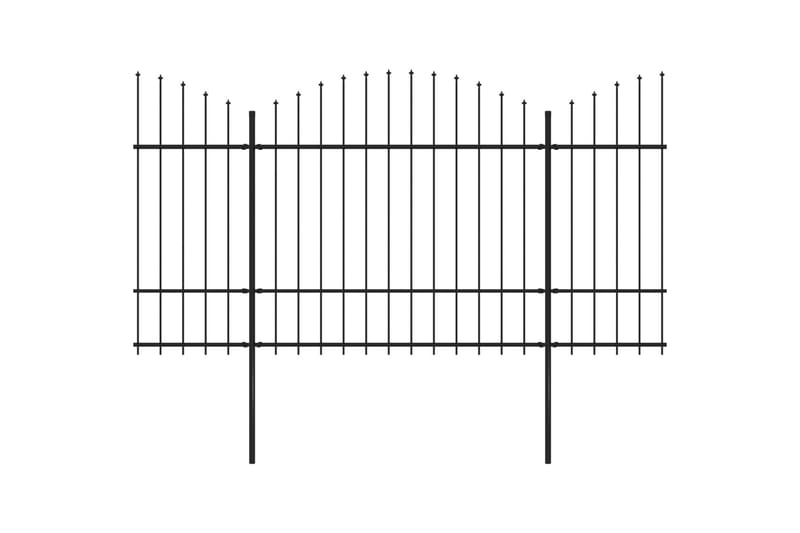 Hagegjerde med spydtopp stål (1,5-1,75)x5,1 m svart - Svart - Gjerder & Grinder