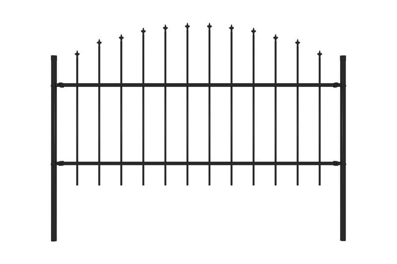 Hagegjerde med spydtopp stål (1-1,25)x1,7 m svart - Gjerder & Grinder