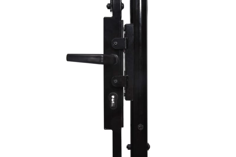 Hageport med en dør og buet topp stål 1x1,2 m svart - Gjerder & Grinder