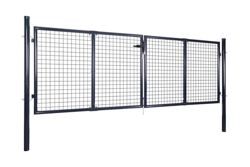 Hageport netting galvanisert stål 289x100 cm grå - Gjerder & Grinder
