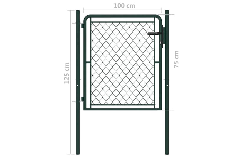 Hageport stål 100x75 cm grønn - Gjerder & Grinder