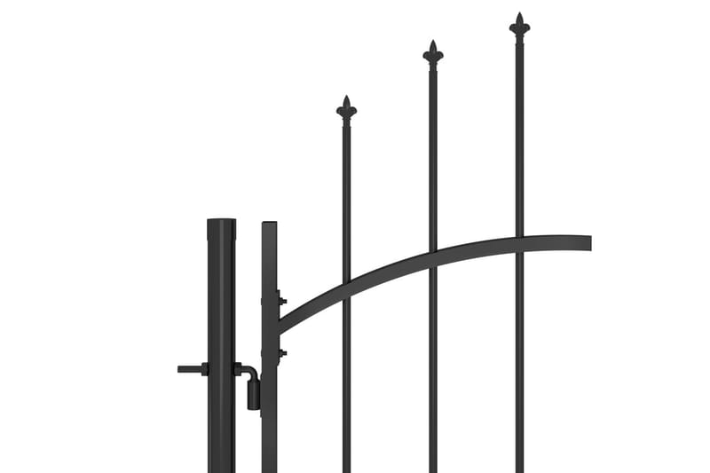 Hageport stål 1x2,2 m svart - Svart - Gjerder & Grinder