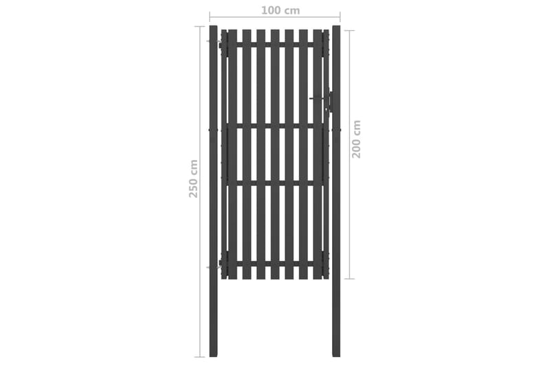 Hageport stål 1x2,5 m antrasitt - Antrasittgrå - Gjerder & Grinder