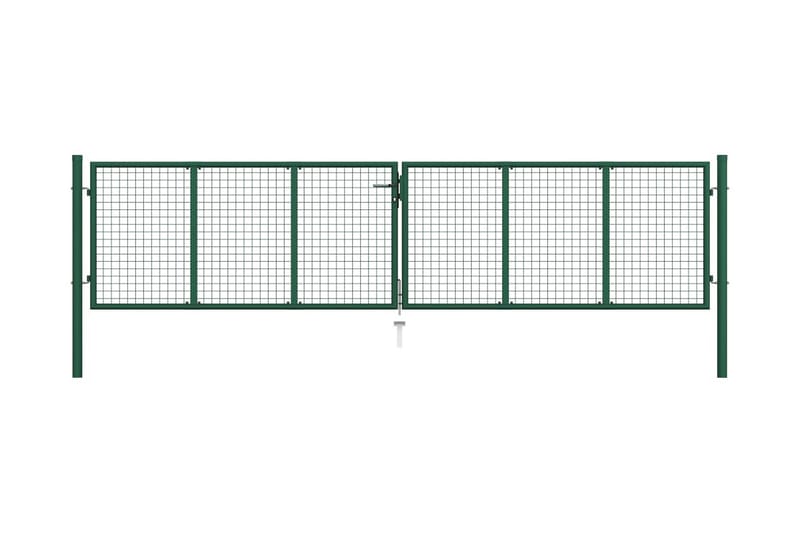 Nettinghageport stål 400x125 cm grønn - Gjerder & Grinder