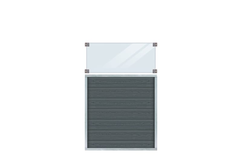 PLUS Artura Komposittgjerde med Klarglass 90x135 cm - Grå - Hagemøbler & utemiljø - Hagedekorasjon & utemiljø - Gjerder & Grinder