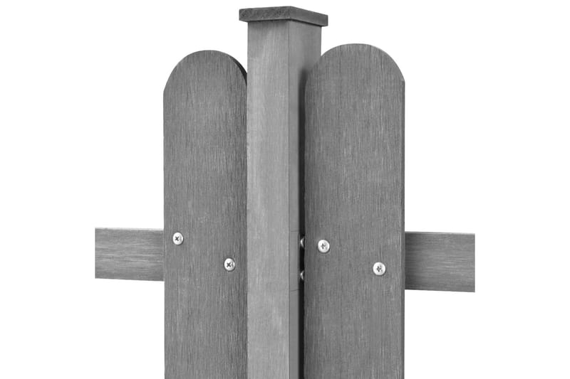 Stakittgjerde med stolper 3 stk WPC 600x60 cm - Grå - Gjerder & Grinder