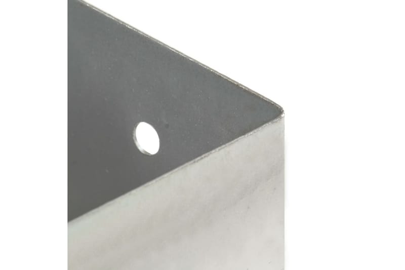 Stolpeankere 4 stk galvanisert metall 91 mm - Gjerder & Grinder