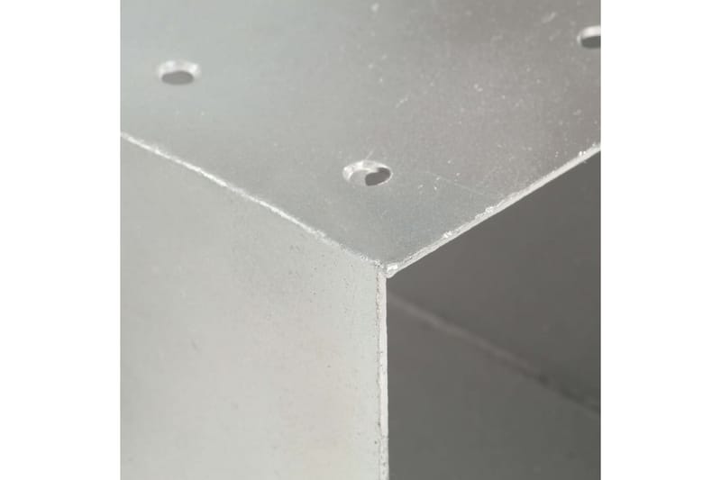 Stolpesko 4 stk Y-form galvanisert metall 71x71 mm - Gjerder & Grinder