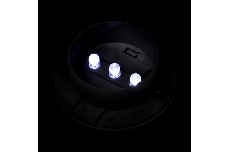Utendørs soldrevne gjerdelamper 12 stk LED svart - Gjerder & Grinder