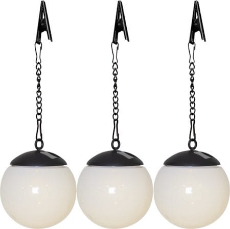 Globus solcelledekorasjon 10 cm - hvit og svart - Hagemøbler & utemiljø - Hagedekorasjon & utemiljø - Hagebelysning