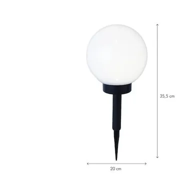 Globus solcelledekorasjon 20 cm - hvit og svart - Hagemøbler & utemiljø - Hagedekorasjon & utemiljø - Hagebelysning