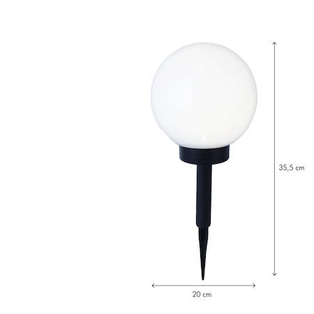 Globus solcelledekorasjon 20 cm - hvit og svart - Hagemøbler & utemiljø - Hagedekorasjon & utemiljø - Hagebelysning