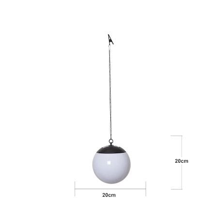 Globus solcelledekorasjon 20 cm - hvit - Hagemøbler & utemiljø - Hagedekorasjon & utemiljø - Hagebelysning