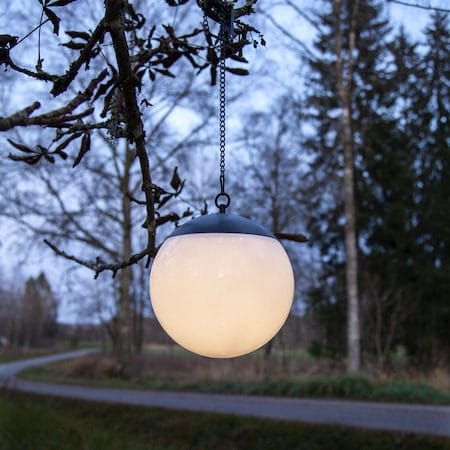 Globus solcelledekorasjon 20 cm - hvit - Hagemøbler & utemiljø - Hagedekorasjon & utemiljø - Hagebelysning