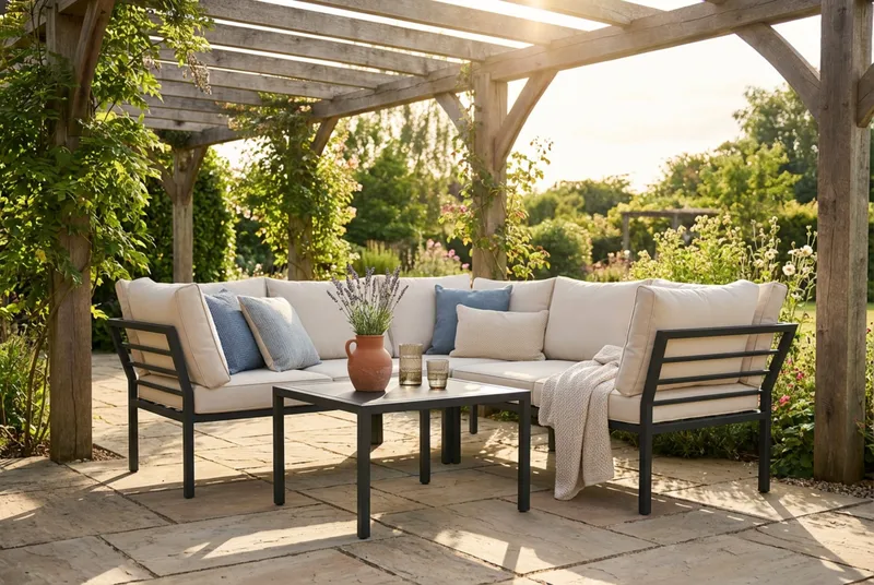 Ariany utendørs hjørnesofa - Svart - Hagemøbler & utemiljø - Loungemøbler - Loungegrupper