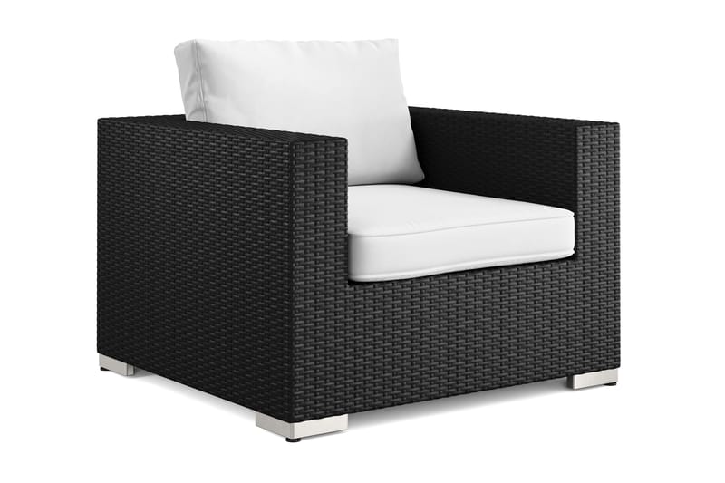 Bahamas Lounge Lenestol Utendørs i Kunstrotting, Svart