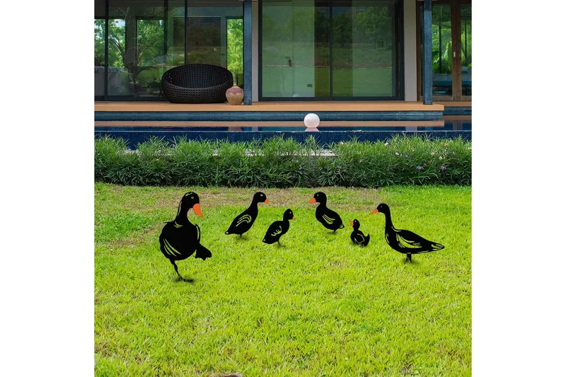 Dekorativt hage metalltilbehør sett Ender Svart - Svart - Hagemøbler & utemiljø - Hagedekorasjon & utemiljø - Hagefigurer & hagepynt