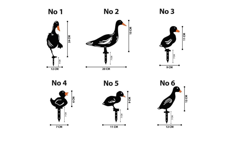 Dekorativt hage metalltilbehør sett Ender Svart - Svart - Hagemøbler & utemiljø - Hagedekorasjon & utemiljø - Hagefigurer & hagepynt