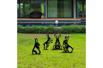 Dekorativt hage metalltilbehør sett Jarielhaven Svart - Svart - Hagemøbler & utemiljø - Hagedekorasjon & utemiljø - Hagefigurer & hagepynt