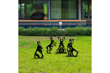 Dekorativt hage metalltilbehør sett Jarielhaven Svart - Svart - Hagemøbler & utemiljø - Hagedekorasjon & utemiljø - Hagefigurer & hagepynt