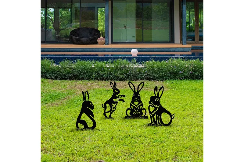 Dekorativt hage metalltilbehør sett Jarielhaven Svart - Svart - Hagemøbler & utemiljø - Hagedekorasjon & utemiljø - Hagefigurer & hagepynt