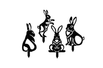 Dekorativt hage metalltilbehør sett Jarielhaven Svart - Svart - Hagemøbler & utemiljø - Hagedekorasjon & utemiljø - Hagefigurer & hagepynt