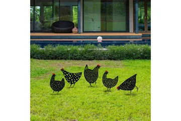 Dekorativt hage metalltilbehør sett Kyllinger Svart - Svart - Hagemøbler & utemiljø - Hagedekorasjon & utemiljø - Hagefigurer & hagepynt