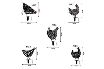 Dekorativt hage metalltilbehør sett Kyllinger Svart - Svart - Hagemøbler & utemiljø - Hagedekorasjon & utemiljø - Hagefigurer & hagepynt