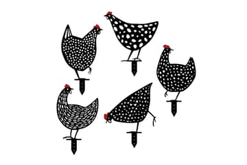 Dekorativt hage metalltilbehør sett Kyllinger Svart - Svart - Hagemøbler & utemiljø - Hagedekorasjon & utemiljø - Hagefigurer & hagepynt