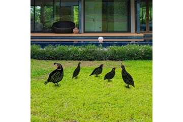 Dekorativt hage metalltilbehør sett Vaktler Svart - Svart - Hagemøbler & utemiljø - Hagedekorasjon & utemiljø - Hagefigurer & hagepynt