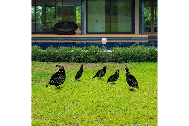 Dekorativt hage metalltilbehør sett Vaktler Svart - Svart - Hagemøbler & utemiljø - Hagedekorasjon & utemiljø - Hagefigurer & hagepynt