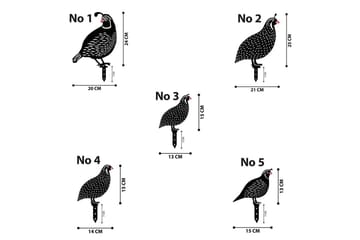 Dekorativt hage metalltilbehør sett Vaktler Svart - Svart - Hagemøbler & utemiljø - Hagedekorasjon & utemiljø - Hagefigurer & hagepynt